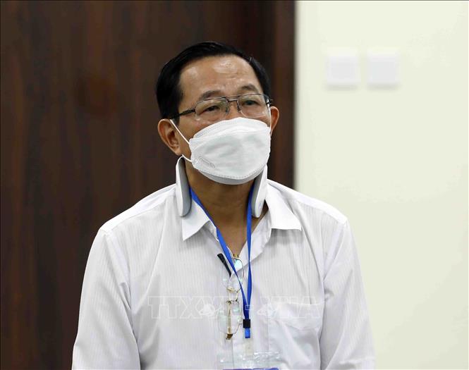 Bị cáo Cao Minh Quang (sinh năm 1956, cựu Thứ trưởng Bộ Y tế) tại phiên xét xử sơ thẩm sáng 21-11-2022. Ảnh: Phạm Kiên/TTXVN