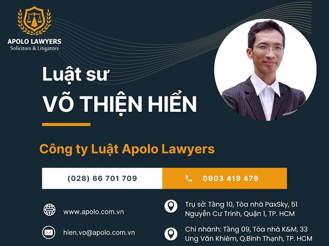 Ông Võ Thiện Hiển - Luật sư điều hành Công ty Luật Apolo Lawyers.