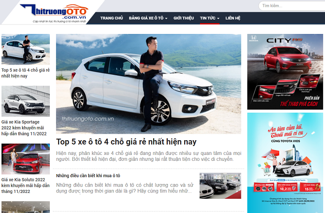 Thitruongoto.com.vn website hàng đầu cập nhật giá ô-tô nhanh và chính xác tại Việt Nam.