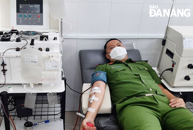 Captain Huynh Minh Hoang has donated blood more than 15 times