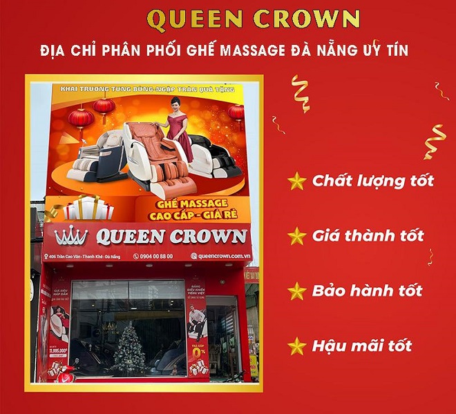 Queen Crown địa chỉ mua ghế massage tin cậy của khách hàng Đà Nẵng.