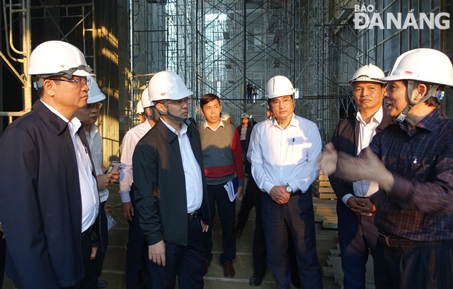 The Da Nang leaders inspect the upgrading of the facilities at 42-44 Bach Dang and 31 Tran Phu into the new Museum of Da Nang, Photo: HOANG HIEP