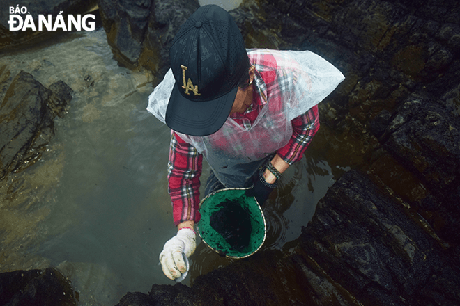 Seaweed collectors soak in cold water for many hours