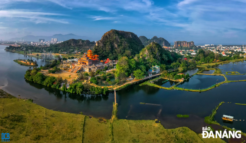 A panoramic view of the Marble Mountains Tourist Site