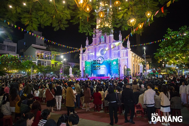 The Da Nang Cathedral, otherwise known as the 'Rooster Church', was crowded with people