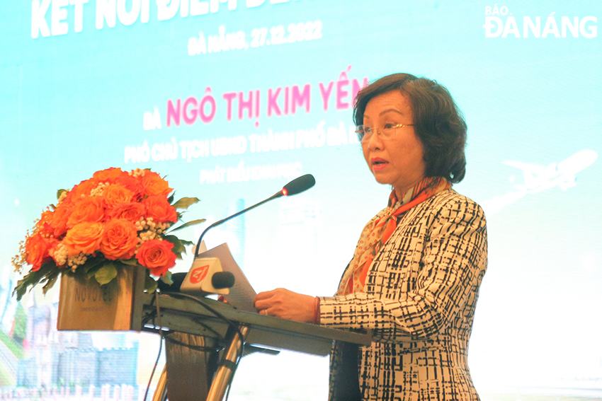 Vice Chairwoman of the Da Nang People’s Committee Ngo Thi Kim Yen speaking at the event