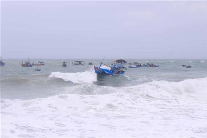 Toàn bộ tàu thuyền và các hoạt động khác tại các vùng biển trên đều có nguy cơ cao chịu tác động của gió mạnh, sóng lớn và mưa dông. Ảnh: TTXVN