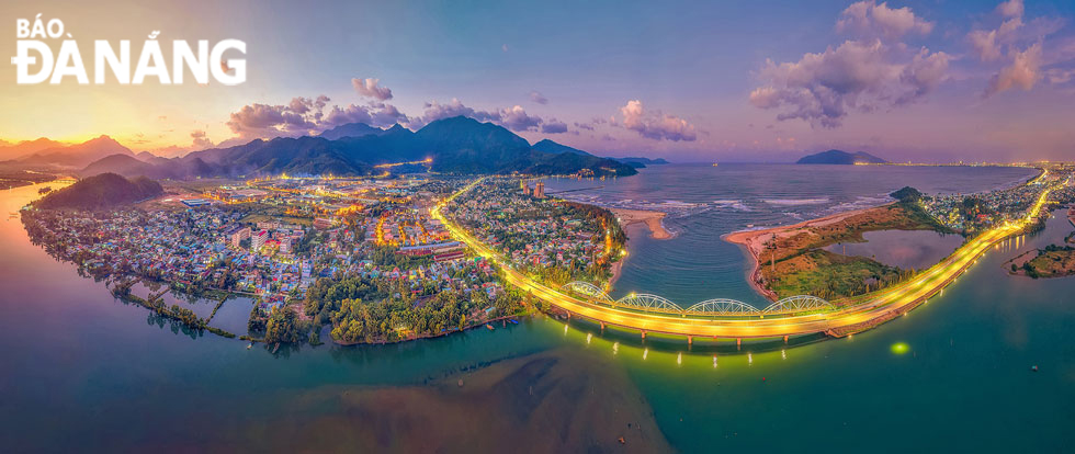 Panoramic view of the Nam O Bay in the late afternoon