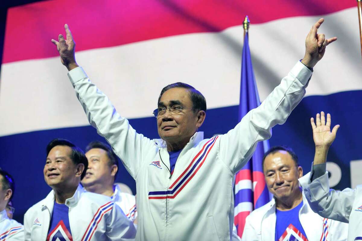Thủ tướng Thái Lan Prayut Chan-O-cha tại lễ công bố gia nhập đảng mới tại Bangkok ngày 9-1. Ảnh: AP	