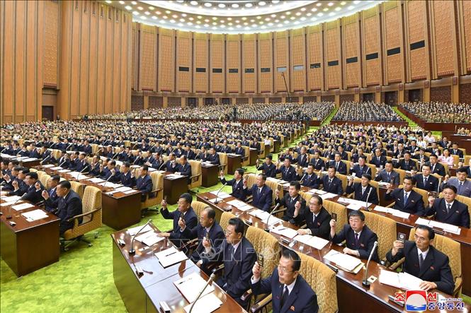 Các đại biểu tham dự kỳ họp của Hội đồng Nhân dân Tối cao (SPA - Quốc hội) Triều Tiên ở Bình Nhưỡng, ngày 7-9-2022. Ảnh tư liệu: KCNA/TTXVN