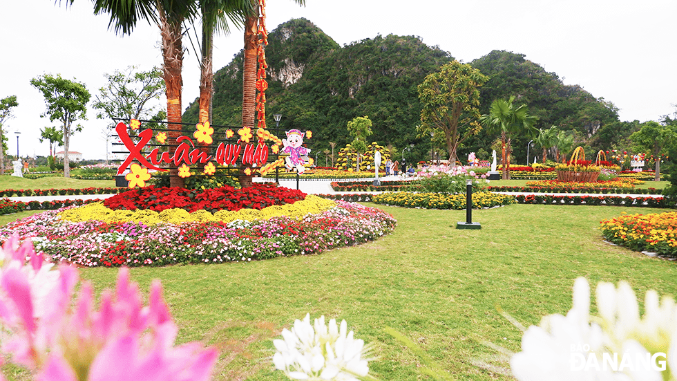 The operation of the spring flower garden contributes to promoting the image of the Marble Mountains special national-level relic in particular and Ngu Hanh Son District in general. Photo: THU DUYEN