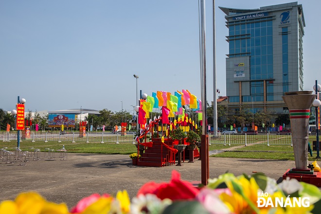 The brightly decorated Glory Bridge where the boys will perform the ritual to become military soldiers.