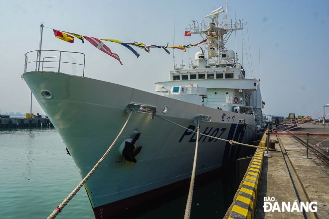 The patrol ship Settsu of Japan's coast guard force arrived at the Tien Sa Port on February 13, beginning a six-day visit to the central city of Da Nang