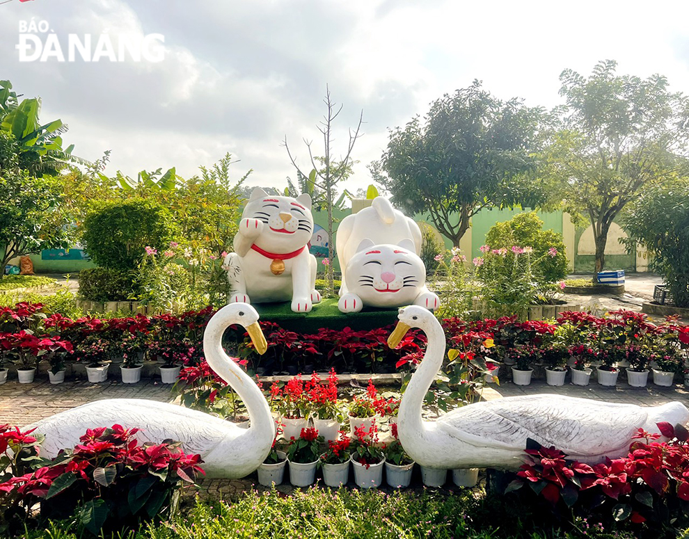 A playground of the Hoa Ninh Commune Preschool has funny and lovely animal statues.