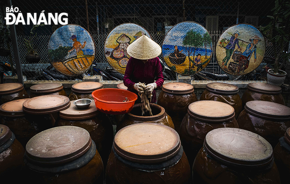 The mixture of fish and salt is compressed, sealed in either wooden barrels or big clay jars 