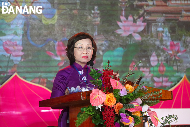 Phó Chủ tịch UBND thành phố Ngô Thị Kim Yến phát biểu tại lễ khai mạc,