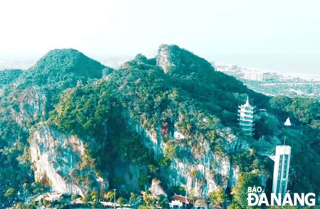 Marble Mountains tourist site seen from above. Photo: QUOC CUONG