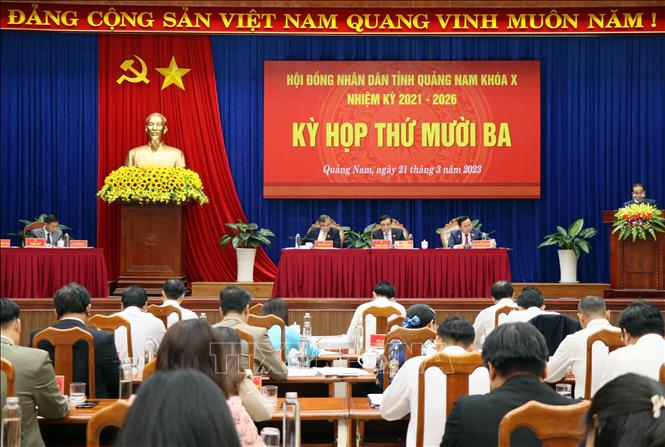 Quang cảnh kỳ họp thứ 13 HĐND tỉnh Quảng Nam khóa X nhiệm kỳ 2021 - 2026. 