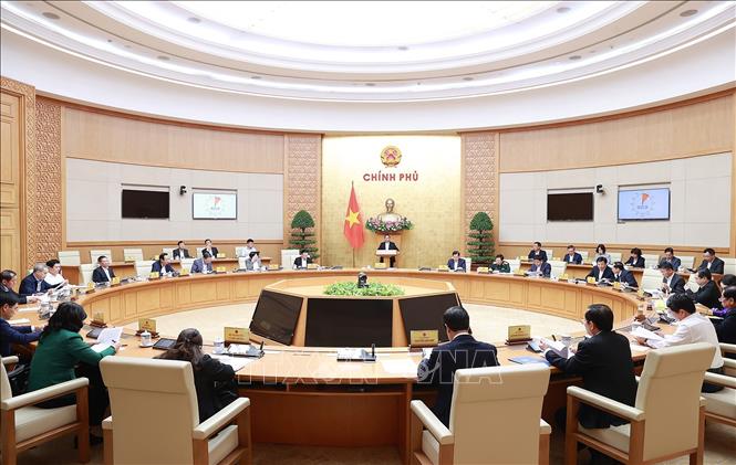 Phiên họp Chính phủ chuyên đề về xây dựng pháp luật tháng 3-2023. Ảnh: Dương Giang/TTXVN