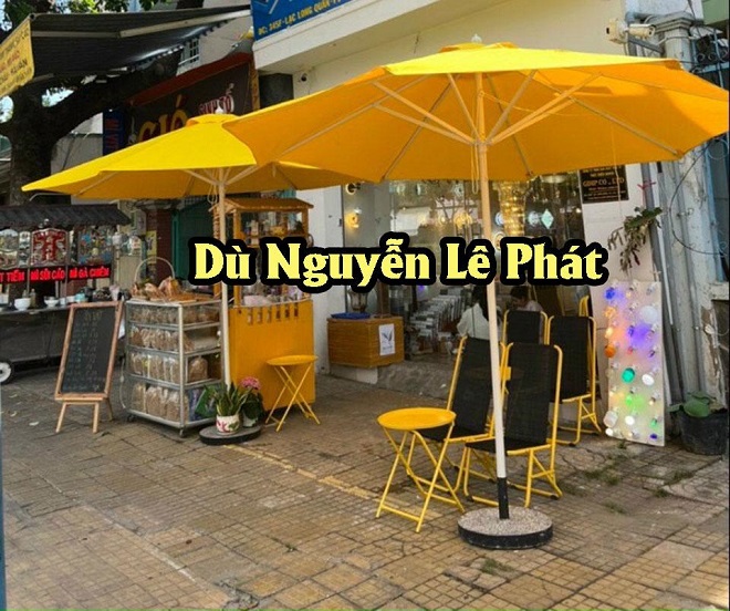 Xưởng cung cấp ô dù che nắng mưa ngoài trời quán Cafe tại Dù Nguyễn Lê Phát giá rẻ, uy tín