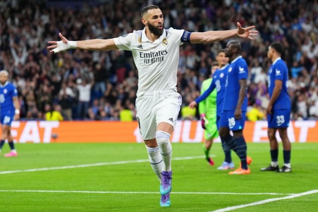 Champions League: Benzema ghi bàn giúp Real Madrid giành ưu thế lớn trước Chelsea