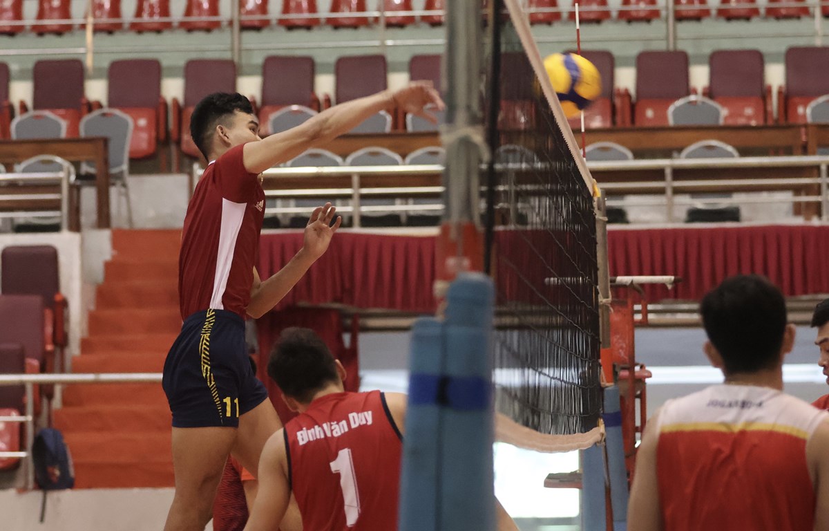 Đội tuyển bóng chuyền nam Việt Nam sẽ gặp Thái Lan tại SEA Games 32. (Ảnh: PV/Vietnam+)