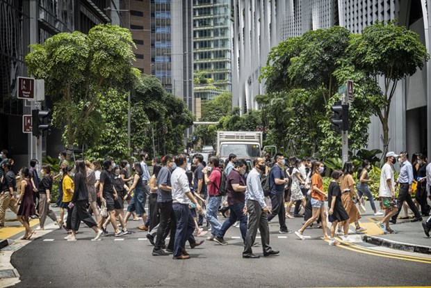 The central business district in Singapore in April 2022. (Photo: https://www.japantimes.co.jp/