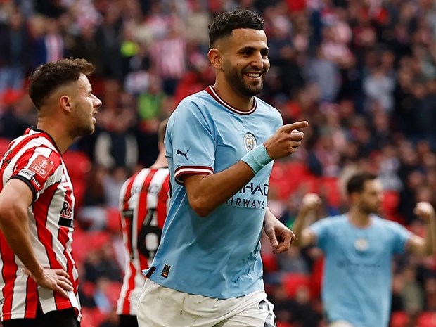 Riyad Mahrez tỏa sáng đưa Man City vào chung kết FA Cup. (Nguồn: Getty Images)