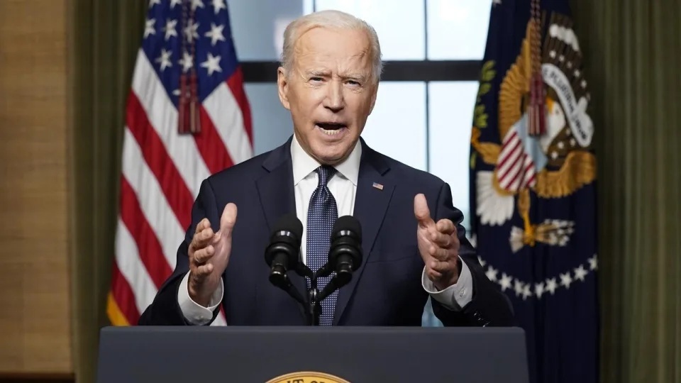 Tổng thống Mỹ Joe Biden phát biểu trong một sự kiện ở Nhà Trắng. Ảnh: AAP