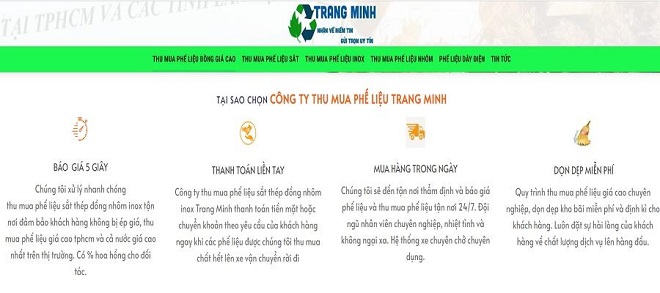 Trang Minh có quy trình thu mua phế liệu chuyên nghiệp.