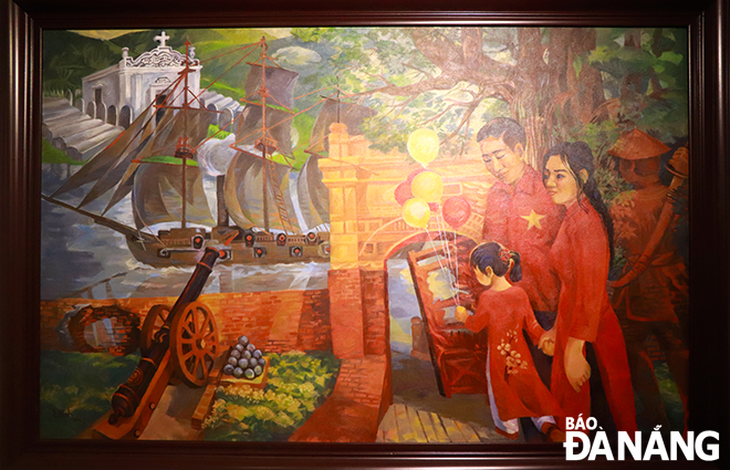 The painting 'Dau Xua' (Old Venue) by artist Nguyen Tuong Vinh. Photo: X.D