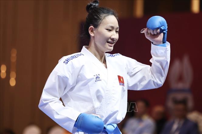 SEA Games 32: Hoàng Thị Mỹ Tâm giành HCV đầu tiên nội dung Kumite cho đội tuyển Karate