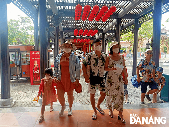 Tourists visit the Sun World Ba Na Hills tourist area.