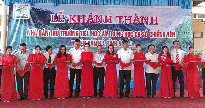 The Da Nang-funded semi-boarding primary and junior high school in Chieng Yen Commune, Van Ho District, Son La Province was inaugurated on May 4. Photo courtesy of the Da Nang Department of Education and Training.