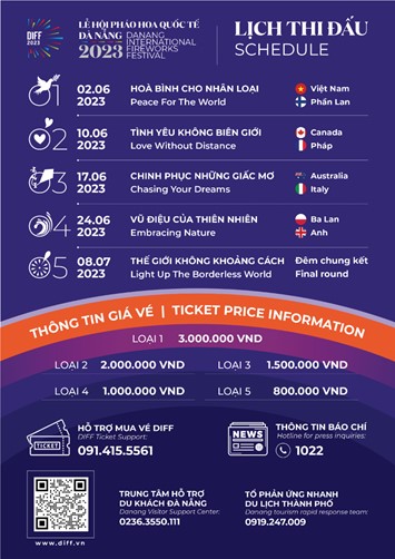 Tickets for the Danang International Fireworks Festival 2023 event cost from VND 800,000 to VND 3 million.