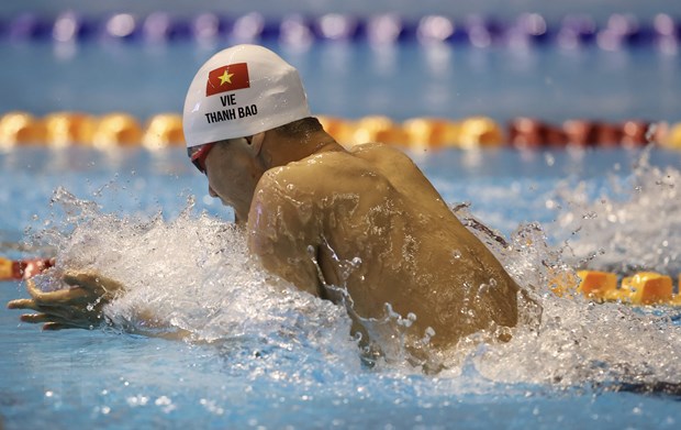 Phạm Thanh Bảo mang về tấm HCV thứ 50 cho Đoàn Việt Nam tại SEA Games 32. (Ảnh: Hoàng Linh/TTXVN)