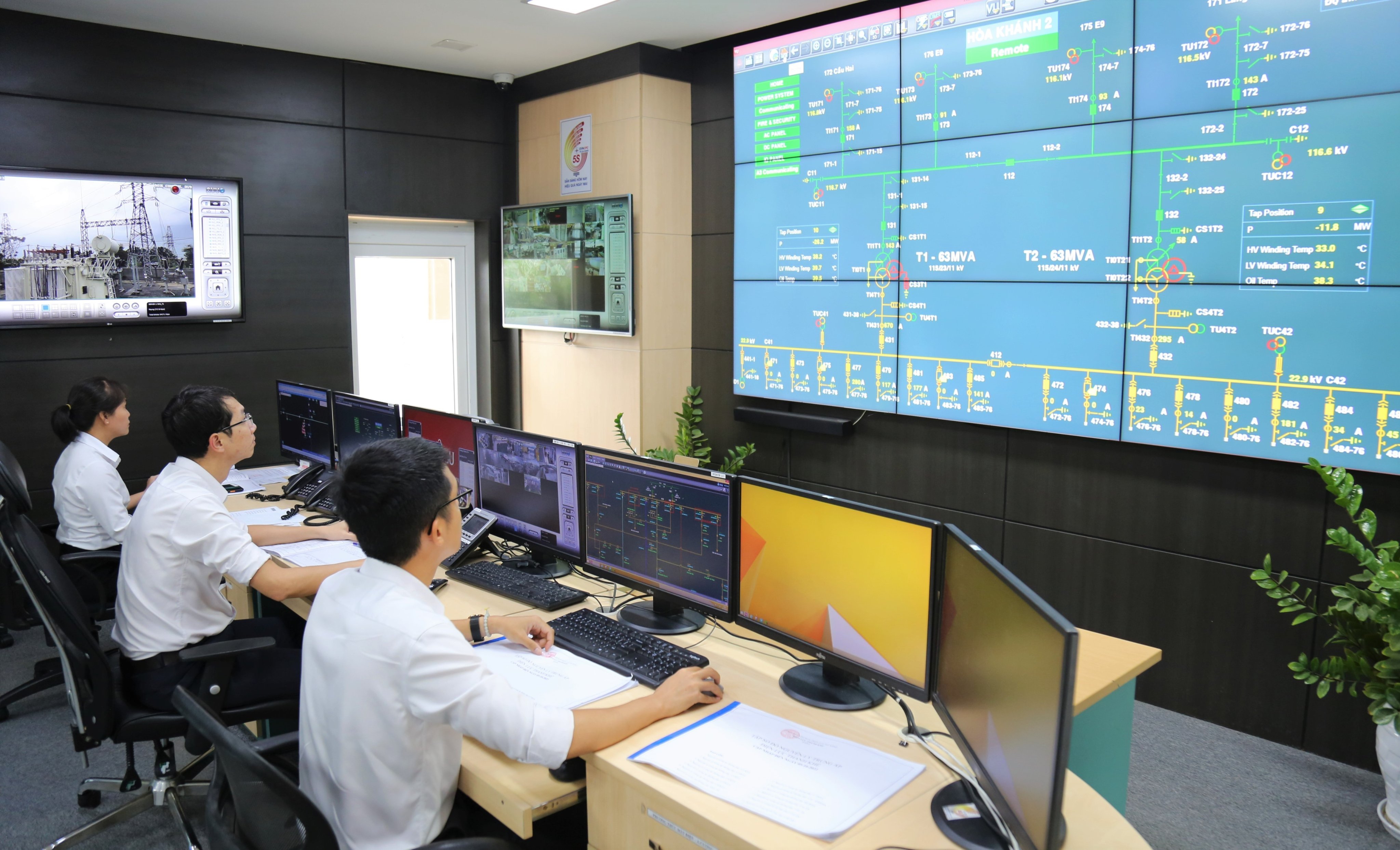 The Da Nang Electricity One Member Limited Liability Company actively monitors the consumption of electricity and performs the work of dispatching the power system to ensure safe and uninterrupted power supply to the city. Photo: H.H