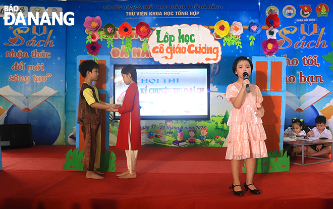 A performance at the 2023 book-based storytelling contest. Photo: X.D  