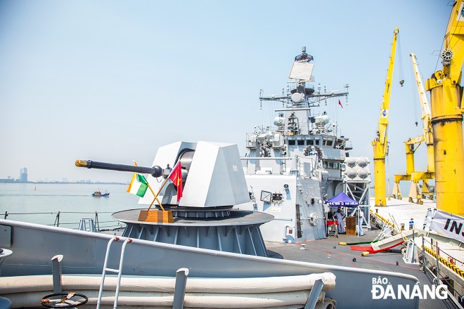 INS Satpura (F48) is a Shivalik-class stealth multi-role frigate built for the Indian Navy. The 142m-long ship has a maximum displacement of 6,800 tonnes, and a maximum speed of nearly 60km/h. Entered into active service with Indian Navy's Eastern Naval Command in 2011, the ship has a crew of 257 people. INS Shivalik is equipped with a mix of Russian, Indian and Western weapon systems. These include the 76 mm (3 in) Otobreda naval gun, Klub and BrahMos supersonic anti-ship missiles, Shtil-1 anti-aircraft missiles, RBU-6000 anti-submarine rocket launchers and DTA-53-956 torpedo launchers.