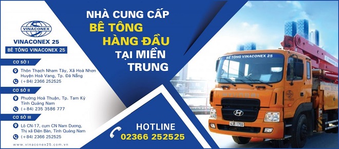 Bê-tông Vinaconex 25 cung cấp giải pháp bê-tông chất lượng cao cho mọi công trình tại Đà Nẵng và miền Trung.