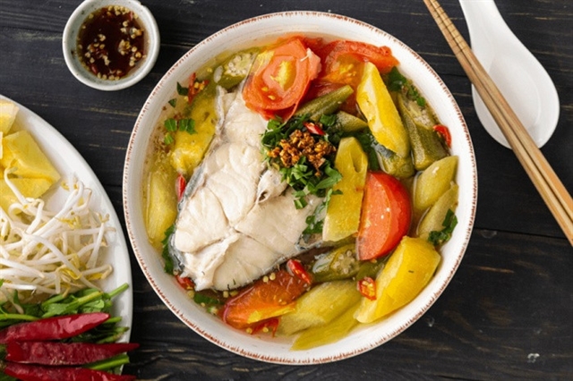 Traditional sour fish soup is a favourite dish among people in their daily meals, particularly in the summer. Photo congly.vn