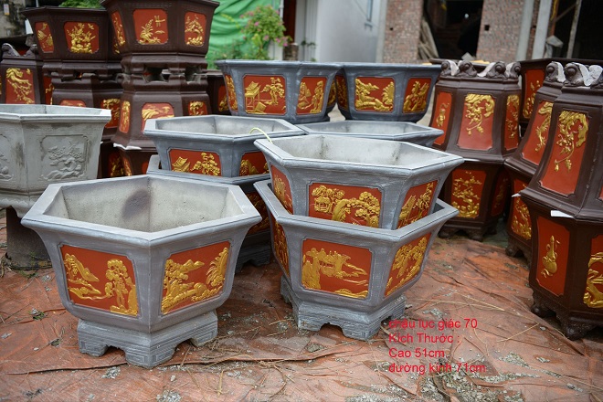 Chậu xi-măng lục giác 70cm. Nguồn (gomsukimlanhanoi.com)