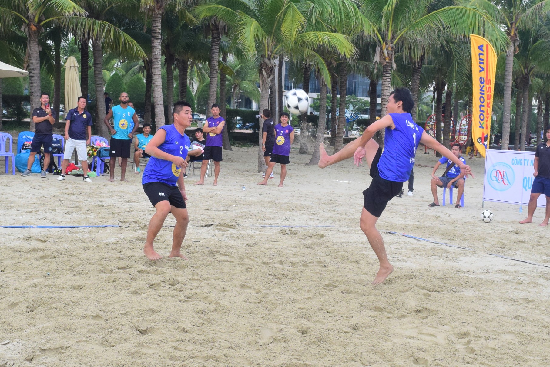 Beach footvolley - a new type of beach sport - is being facilitated by the Da Nang government. Photo: P.N