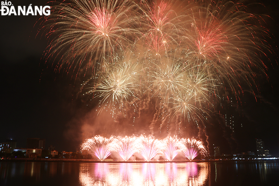 The colourful opening of the British team's fireworks show