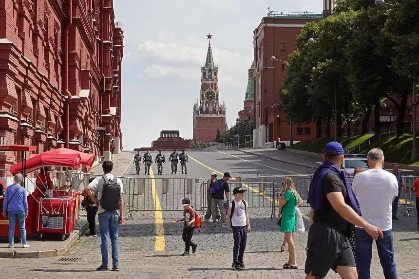 Quảng trường Đỏ (Moscow) vẫn đóng cửa ngày 25- 6, sau vụ nổi loạn của Wagner.  Ảnh: Reuters