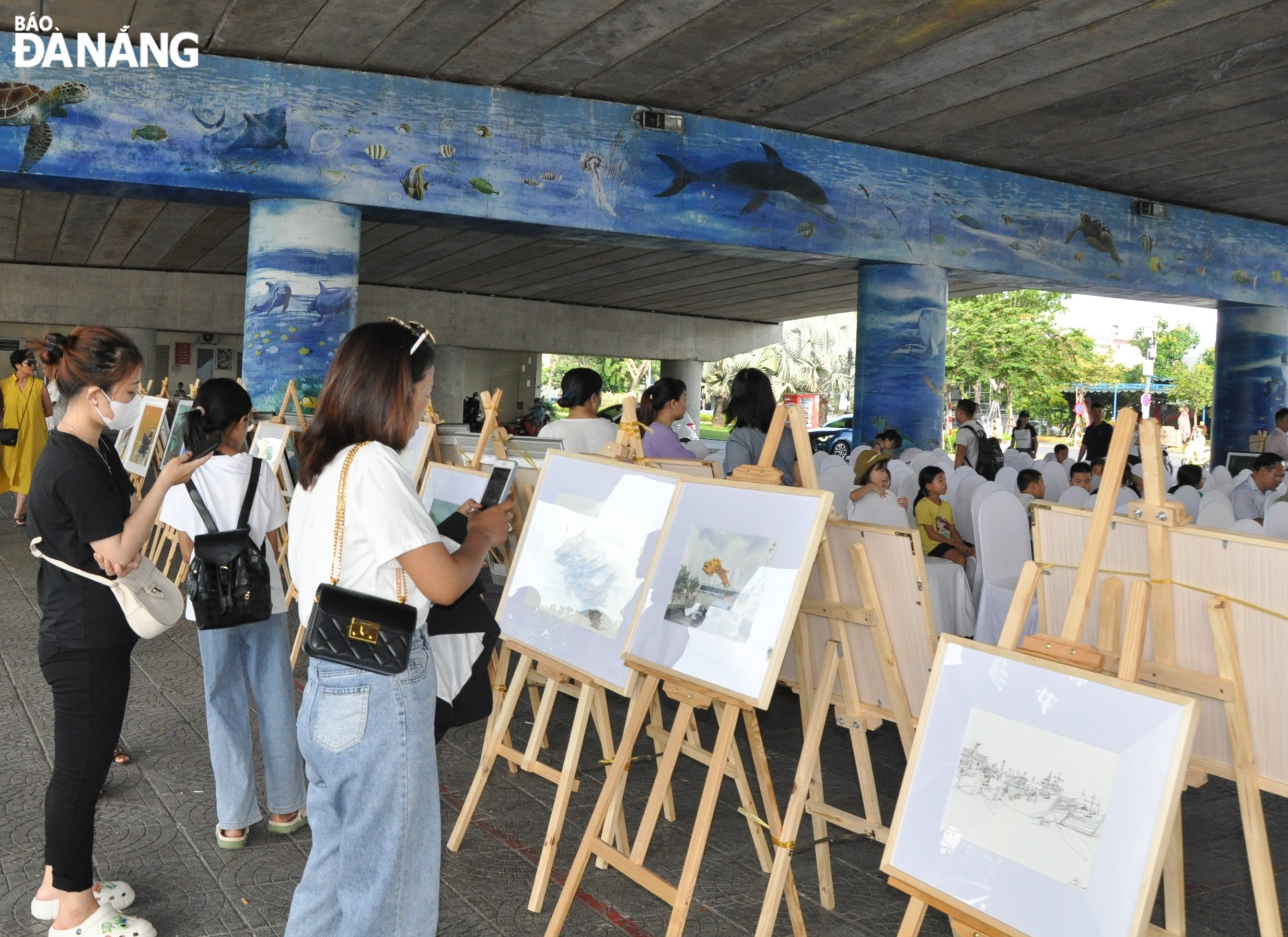 Visitors at the exhibition