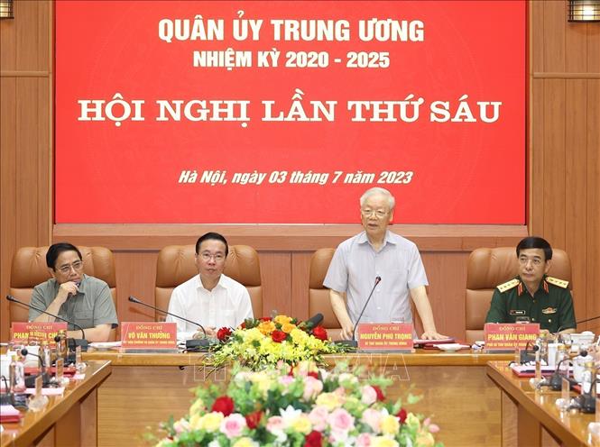 Tổng Bí thư Nguyễn Phú Trọng phát biểu kết luận hội nghị. Ảnh: Trí Dũng/TTXVN