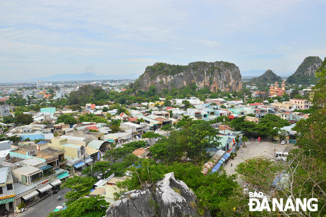 The Marble Mountains scenic spot is seen from the Thuy Son (the Mountain of Water). Photo: X.D