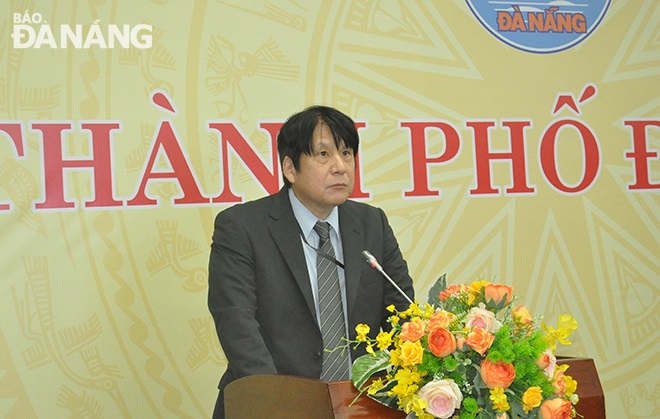 Mr. Yakabe Yoshinori, Consul General of Japan in Da Nang, speaking at the event. Photo: THANH LAN
