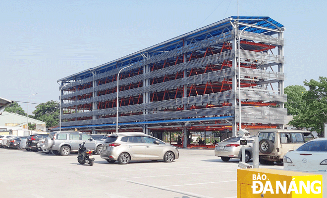 Smart parking lot at 166 Hai Phong, Da Nang has just been built. It is one of the city’s projects in the plan of digital transformation in transportation management. Photo: THANH LAN